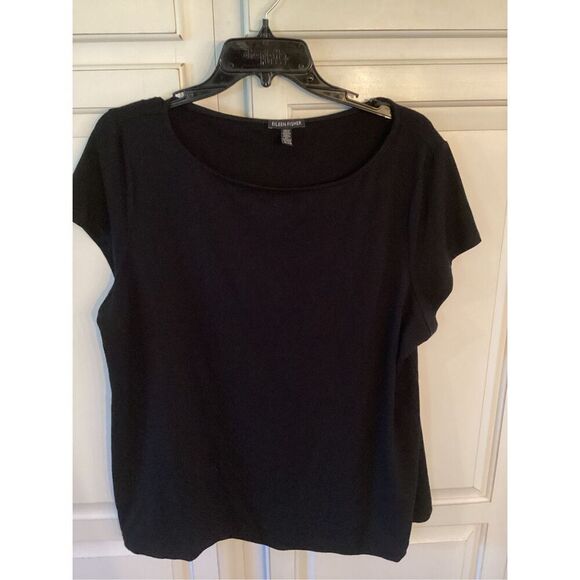 Eileen Fisher Women’s Fine Jersey Square Top Sz XL Black - Picture 3 of 7